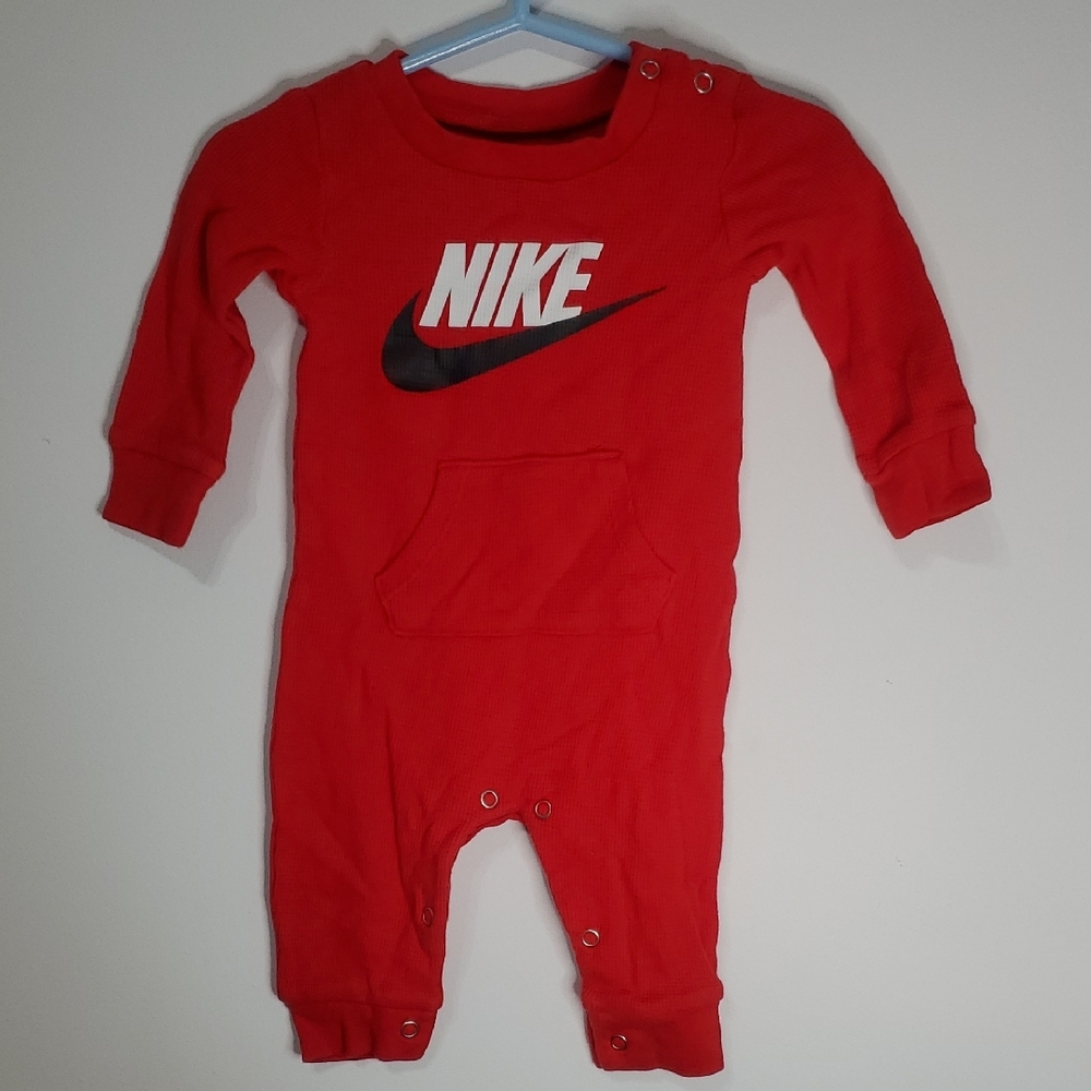 Nike Red Footies One Piece with Iconic Logo